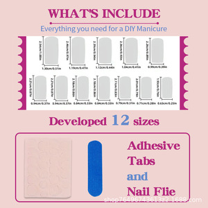 Lot de 96 faux ongles à presser, style français, avec strass scintillants, pour manucure transfrontalière, vente en gros - Product Image 4