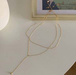 Collier délicat et personnalisé en or 18K, en acier inoxydable, plaqué or, minimaliste, Double couche, Lariat, cadeaux pour femmes - Product Image 2