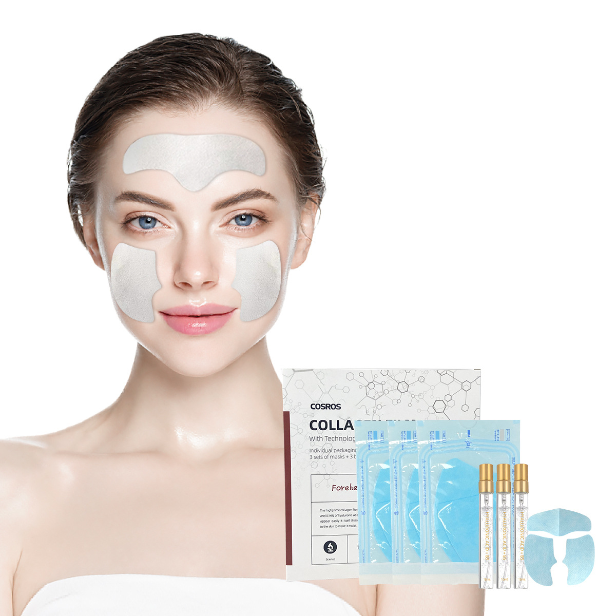 Masque frontal de joue de patch concentré de collagène infusé pour les soins de la peau éclaircissant Anti-rides collagène soins de la peau coréens