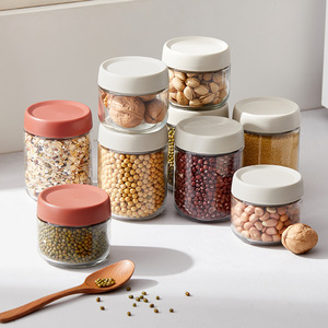 Candy Jar Sealed Glass Storage Container With Plastic Lid For Grains Cereals Coffee Food Air Tight Cylinder Shape - Product Image 4