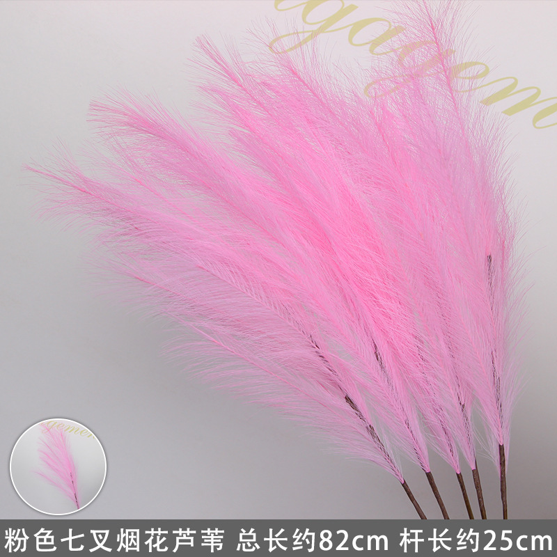 Pink 7-pronged firework reed stick