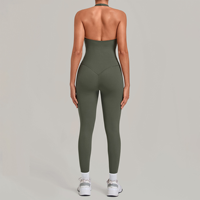 Combinaison de sport pour femme ARCHNANO, col halter, effet ventre plat, tenue de yoga une pièce, dos ouvert, combinaison de gym, logo personnalisé
