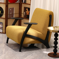 Fauteuil de loisirs moderne rembourré avec structure en bois massif, fauteuil d'appoint rembourré en mousse pour salon et hôtel