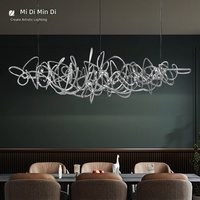 Lustre en métal torsadé de luxe, luminaire suspendu linéaire design, lampe suspendue LED personnalisée pour salle à manger, bar, salle d'exposition, villa