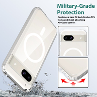 Coque de téléphone transparente, antichoc, de haute qualité, magnétique, en acrylique, pour Google Pixel 8A