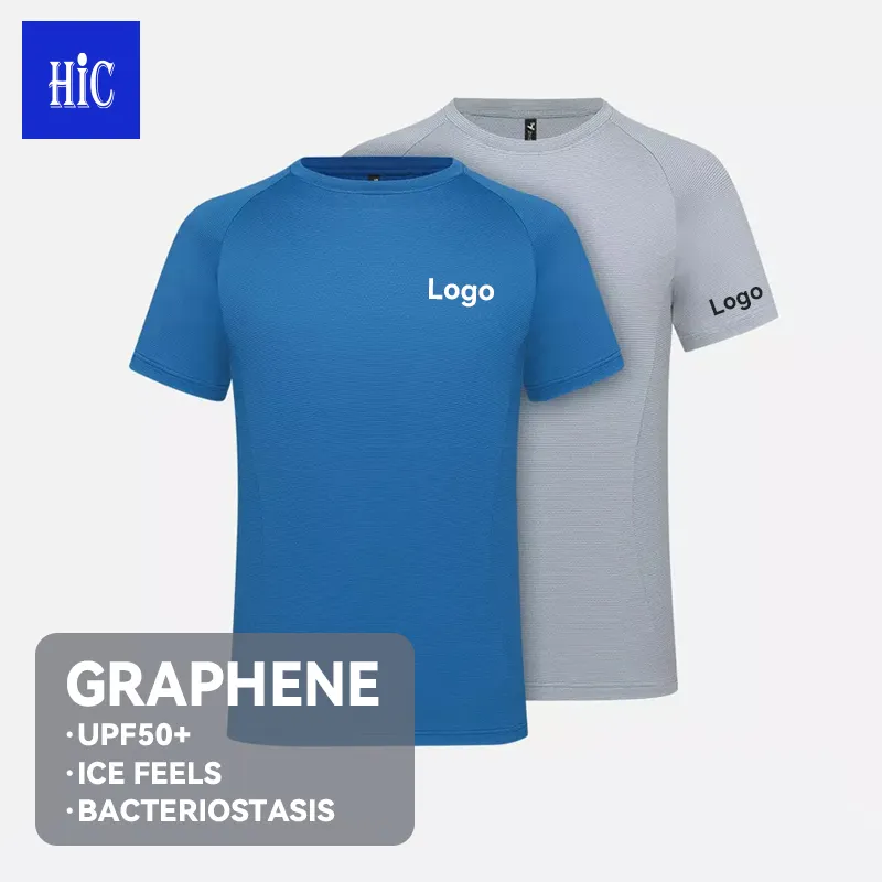 Hic Groothandel Grafeen Tee Shirt Outdoor Uv-bestendig Ijs-Gevoelige Aangepaste T-shirt Printen En Bacteriostatische T-shirt