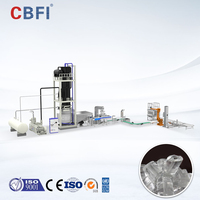 Machine à glace tubulaire industrielle de 30, 60, 100 tonnes avec moteur de pompe à engrenages pour compresseur, condenseur refroidi à l'eau/à l'air