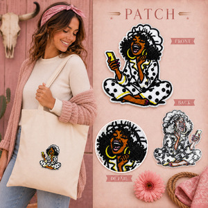 Parches Termoadhesivos Bordados con Diseño de Chicas Africanas Atrevidas y Mujeres Poderosas, para Camisetas, Gorras y Bolsos - Product Image 6