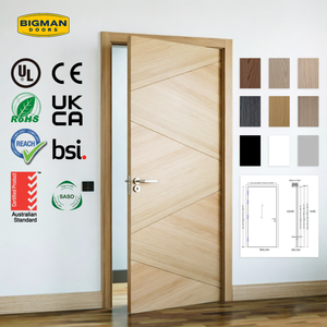 Portes intérieures <span class=keywords><strong>en</strong></span> bois massif certifiées, insonorisées et imperméables, <span class=keywords><strong>en</strong></span> contreplaqué de <span class=keywords><strong>chêne</strong></span> géométrique croisé australien sur mesure - Product Image 1