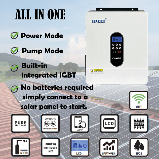 Oem Multi-Function Solar Inverter with Single Three Phase 220V/380V Output and VFD for Pumping and Home Power Supply
