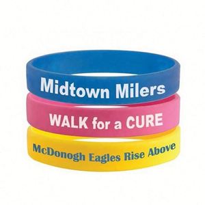 Custom Logo Printed Awareness Rubber Bracelets Embossed Silicone Wristbands <b>for</b> Promotional Events - Product Image 2