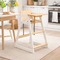 Chaise haute pour bébé 2 en 1 avec pieds en bois massif, design moderne, durable et sécuritaire, pour la cuisine et la restauration