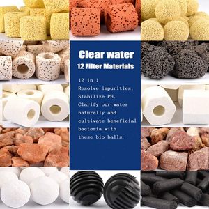 ZMaker 12 in 1 바이오 볼 세라믹 링 어항 연못 바이오 필터 필터 미디어 수족관 어항 필터 미디어 - Product Image 3