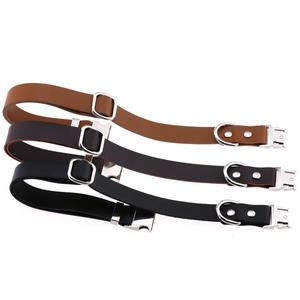 <span class=keywords><strong>Collar</strong></span> de perro ajustable de gama alta marrón negro de cuero de vaca de lujo con hebilla de Metal - Product Image 4