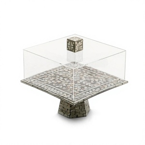Best Quality <b>Riser</b> Wooden And Mother Of Pearl Cake Stand Chocolate Server <b>Risers</b> With Acrylic Cover At Best Price - Product Image 1