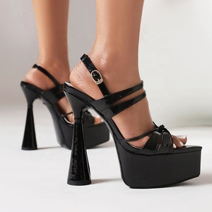 Sandalias de Plataforma Alta de Verano para Mujer, Punta Abierta, Tacones Altos de 15 CM, Correa Trasera, Zapatos de Vestir Sexys para Mujer - Product Image 4