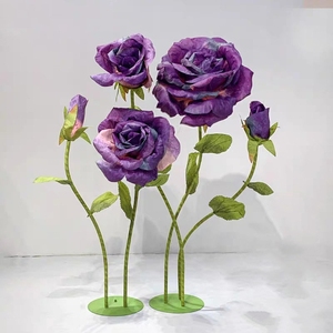 Grandes fleurs de rose en papier, accessoires de mariage, fleurs artificielles en papier crépon, décoration de fleurs de rose - Product Image 5