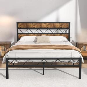 Hiện đại Heavy-Duty Queen & <span class=keywords><strong>KING</strong></span>-<span class=keywords><strong>Size</strong></span> gỗ board & kim loại nền tảng khung giường với lưu trữ phổ biến phòng ngủ khách sạn căn hộ - Product Image 2