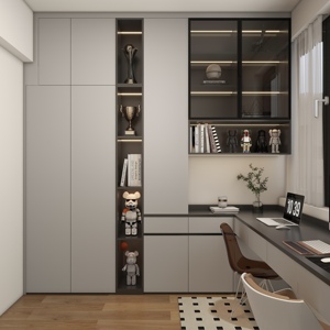 Librería Clásica Personalizada de Lujo Blanca, Librería de Madera Qd-b4, Estantería de Madera Maciza para Sala de Estudio y Sala de Estar - Product Image 5
