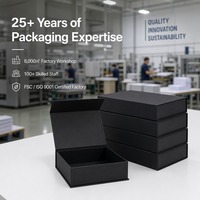 Boîte cadeau pliable en matériaux recyclés, avec doublure en éponge, magnétique, carrée, A4, noire mate, vente en gros, livraison directe d'usine