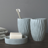 Ensemble d'accessoires de salle de bain en résine moderne, écologique, 5 pièces, décoration d'intérieur, articles de luxe, tailles mini et générales