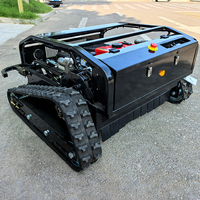 Robot tondeuse sans fil de qualité industrielle supérieure 360 °   Tondeuse à gazon télécommandée tout-terrain rotative à essence pour jardin