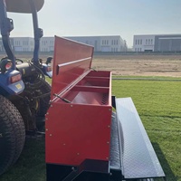 Semoir à graines d'herbe à espacement de rangs réglable, grande capacité, largeur de travail 1,8-2,5 m, profondeur de semis 2-4 cm, facile à utiliser, transmission par engrenages