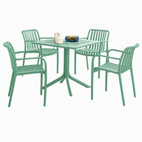 Table et chaises de bistrot légères résistantes aux UV, 3 pièces, meubles en plastique pour patio, jardin, balcon, cour, véranda