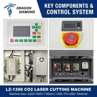 Harga Pabrik Mesin Laser CO2 1390 Area Kerja 1300x900mm Pemotong Laser Pengukir untuk Kayu Lapis Plastik Karet dengan Pengiriman Cepat