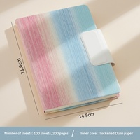 A5 Notizbuch mit Regenbogen-Farbverlauf, PU-Ledereinband, 100 Blatt, 200 Seiten, liniertes Papier, Magnetverschluss für Büro und Schule
