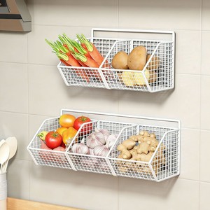 Wall Mounted <b>Storage</b> <b>Basket</b> Rectangle No Drilling Required Kitchen Spice Rack Modern Eco Friendly Organizer - Product Image 2