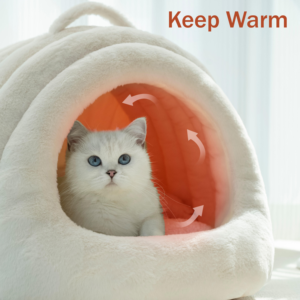 Plush Winter Cat &amp; Dog <strong>Bed</strong> House Indoor Enclosed Pet Cave Soft Warm Manmade <strong>Rabbit</strong> Fur Portable Cozy Sleeping <strong>Bed</strong> <strong>for</strong> Small Pets - Product Image 3