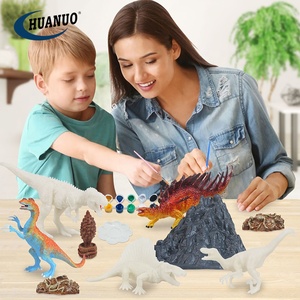 Bambini educativi 42 pz modelli di dinosauri giocattoli di pittura <span class=keywords><strong>albero</strong></span> vulcanico pietre fai da te modello di colore <span class=keywords><strong>disegno</strong></span> - Product Image 3