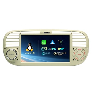 7 Inch Beige Linux <b>Car</b> Stereo for Fiat 500 2007-2015 Gesture Control Wireless CarPlay <b>Android</b> Auto DSP RCA Input CE-XTRONS - Product Image 1