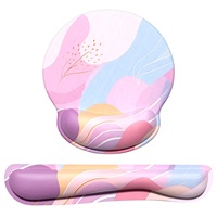 Ensemble repose-poignets ergonomique et tapis de souris en gel marbré coloré pour clavier, avec base en mousse à mémoire de forme et caoutchouc, couleur personnalisable, en stock