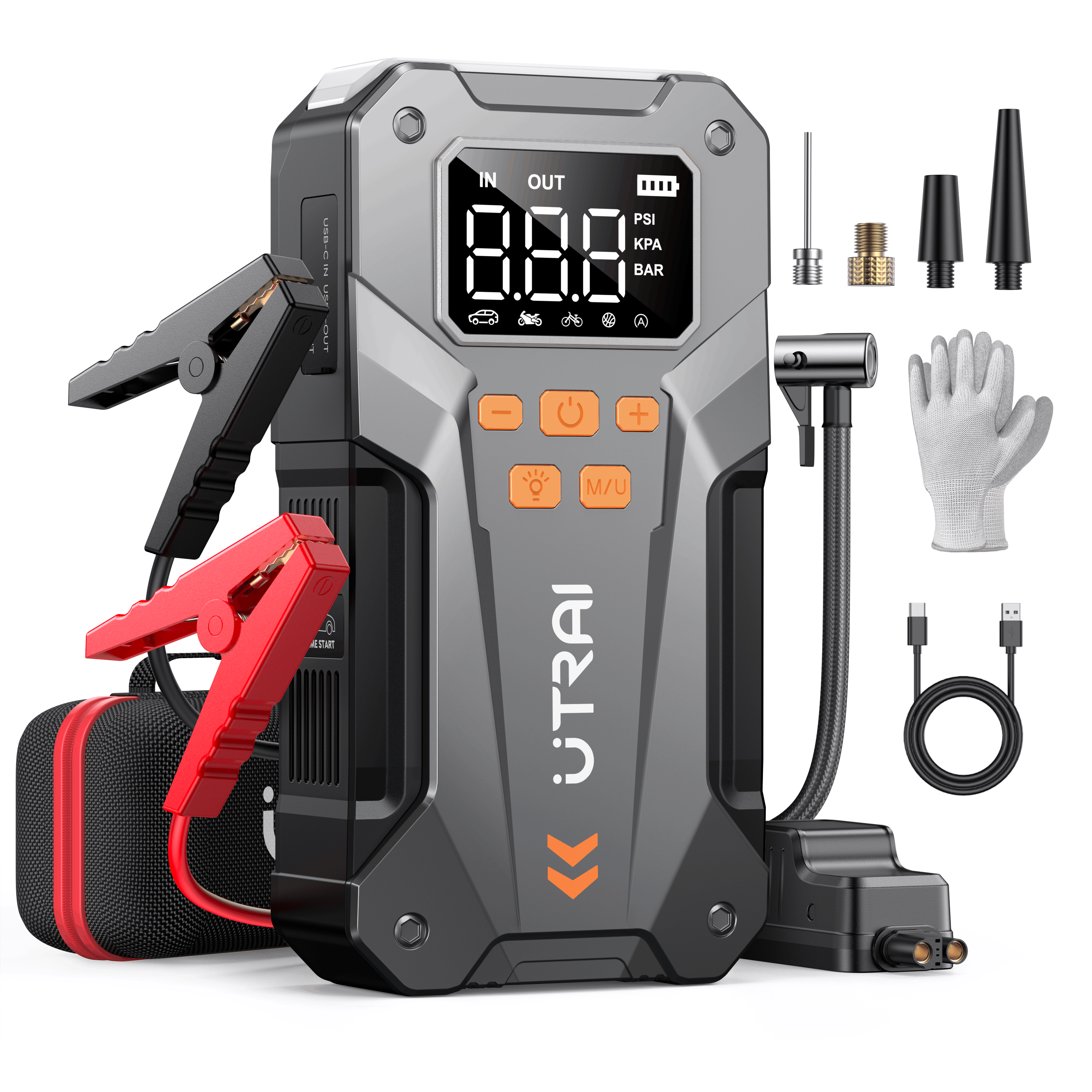 UTRAI JS-20 ジャンプスターター UTRAI JS-20 - 12V 2000A Auto Battery Booster with Air Compressor