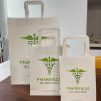 Logo imprimé personnalisé de petite taille, emballage médical quotidien écologique Kraft Sos, sacs en papier pour la médecine