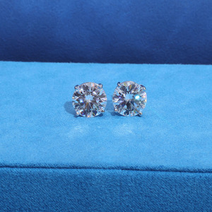 NUOYA 3mm 4mm 5mm 6mm VVS Mossanite <strong>Stud</strong> Earring 925 Sterling <strong>Silver</strong> Threaded <strong>Silver</strong> Needle Design Round Diamond <strong>Stud</strong> Earring - Product Image 4