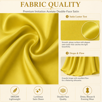 Tissu satiné double face imitation acétate 97% polyester 3% élasthanne 180GSM, brillance lumineuse pour robe, chemisier, tenue de soirée, 150cm