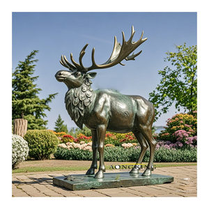 Escultura de cabeza de ciervo de estatua de metal de <span class=keywords><strong>tamaño</strong></span> <span class=keywords><strong>real</strong></span> de cobre de bronce de diseño animal realista a la venta - Product Image 3