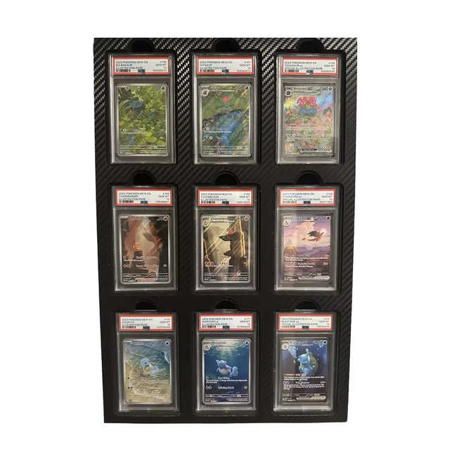 Durable Trading Card Display Case Premium Wall Mount Display Case for Sport Graded Card Storage Custom 9-Slab Frame Fits PSA CGC