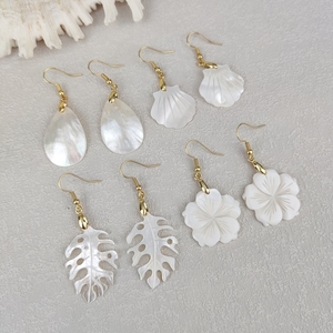 <span class=keywords><strong>Orecchini</strong></span> Pendenti in Conchiglia Naturale Hawaiana a Forma di Foglia, Gioielli alla Moda, Regalo <span class=keywords><strong>per</strong></span> Vacanze al Mare, Prezzo all'Ingrosso - Product Image 1