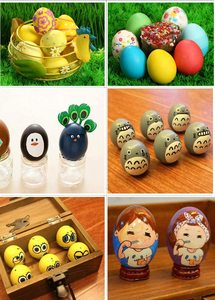 Paskalya günü dekorasyon malzemeleri ahşap yumurta kaliteli küçük pürüzsüz standı hatıra Opp torba avrupa çam ahşap yüzük maskot - Product Image 6