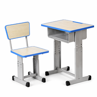 Ensemble de chaise et de bureau d'écolier pour l'école primaire, bureau et chaise pour élèves, cadre en métal, bureau d'étude réglable