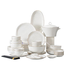 Ensemble de vaisselle en céramique de golf dorée en porcelaine avec bol Phnom Penh et assiette pour soupe, dîner et <span class=keywords><strong>café</strong></span> - Product Image 5