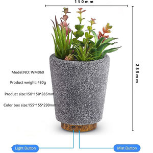 Humidificateur OEM ODM 200 ml <span class=keywords><strong>en</strong></span> forme de cactus, <span class=keywords><strong>pot</strong></span> de fleurs silencieux pour chambre à coucher, diffuseur d'arômes ultrasonique pour huiles essentielles - Product Image 3