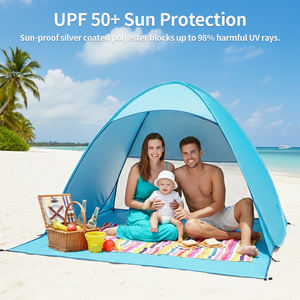 Tente de plage, <span class=keywords><strong>abri</strong></span> solaire pour 3/4-5/6-7/8-10 personnes avec protection UV UPF 50, légère et facile à installer, auvent de plage - Product Image 4