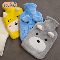 Warm Hot Water Bottle with Soft Plush Fur Hot Water Bag for Neck Shoulder Pain and Hand Feet Warmer