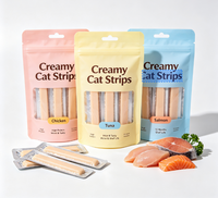 Friandises pour chats à formule personnalisée, marque privée, à lécher, en purée crémeuse, riches en protéines, sans céréales, 100% naturelles, OEM ODM