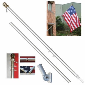 Kit de mât de drapeau de 6 pieds en alliage d'aluminium, antirouille <span class=keywords><strong>et</strong></span> blanc, support de montage de mât de drapeau extérieur pour <span class=keywords><strong>maison</strong></span>, toit, jardin - Product Image 2
